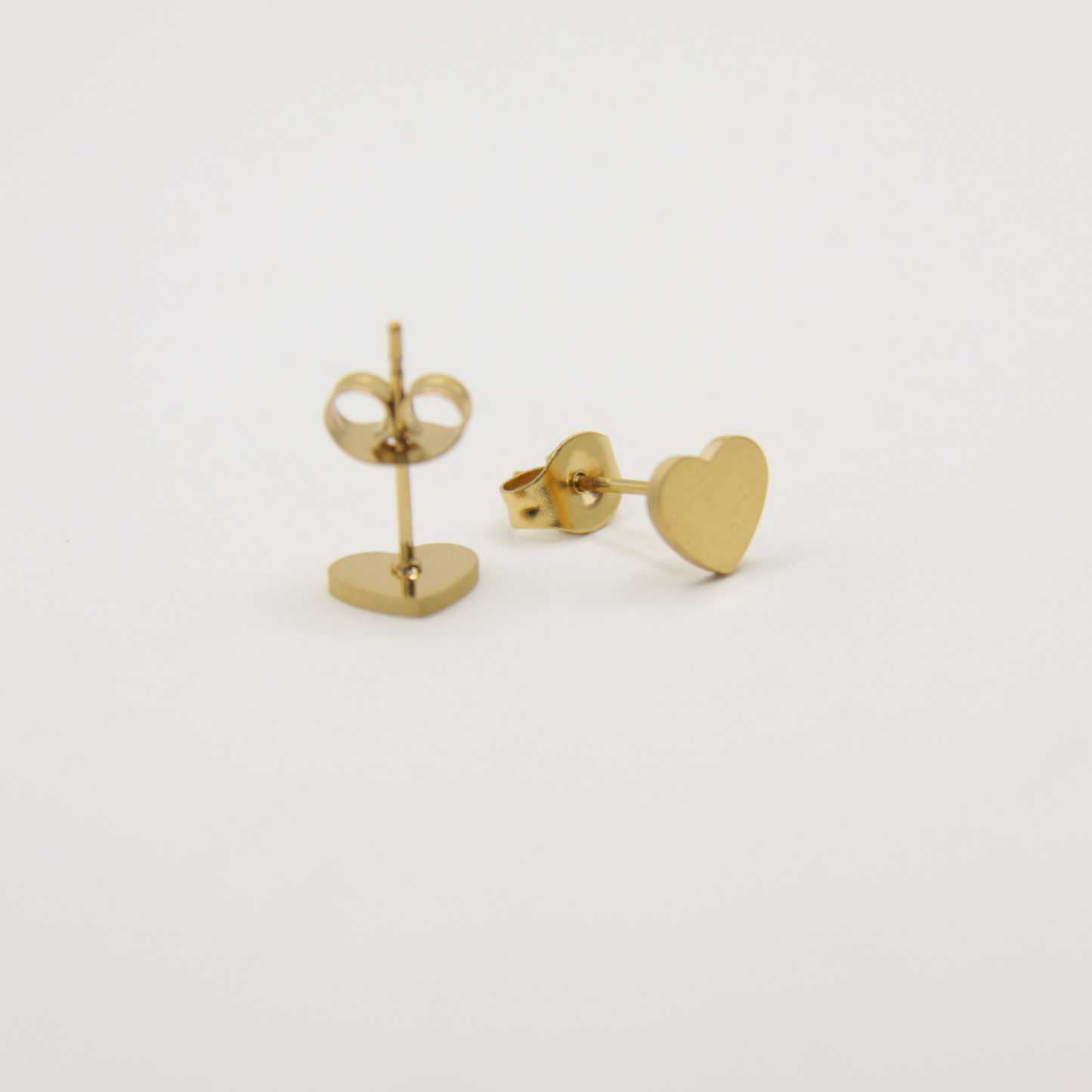 18k Gold plated heart stud earrings