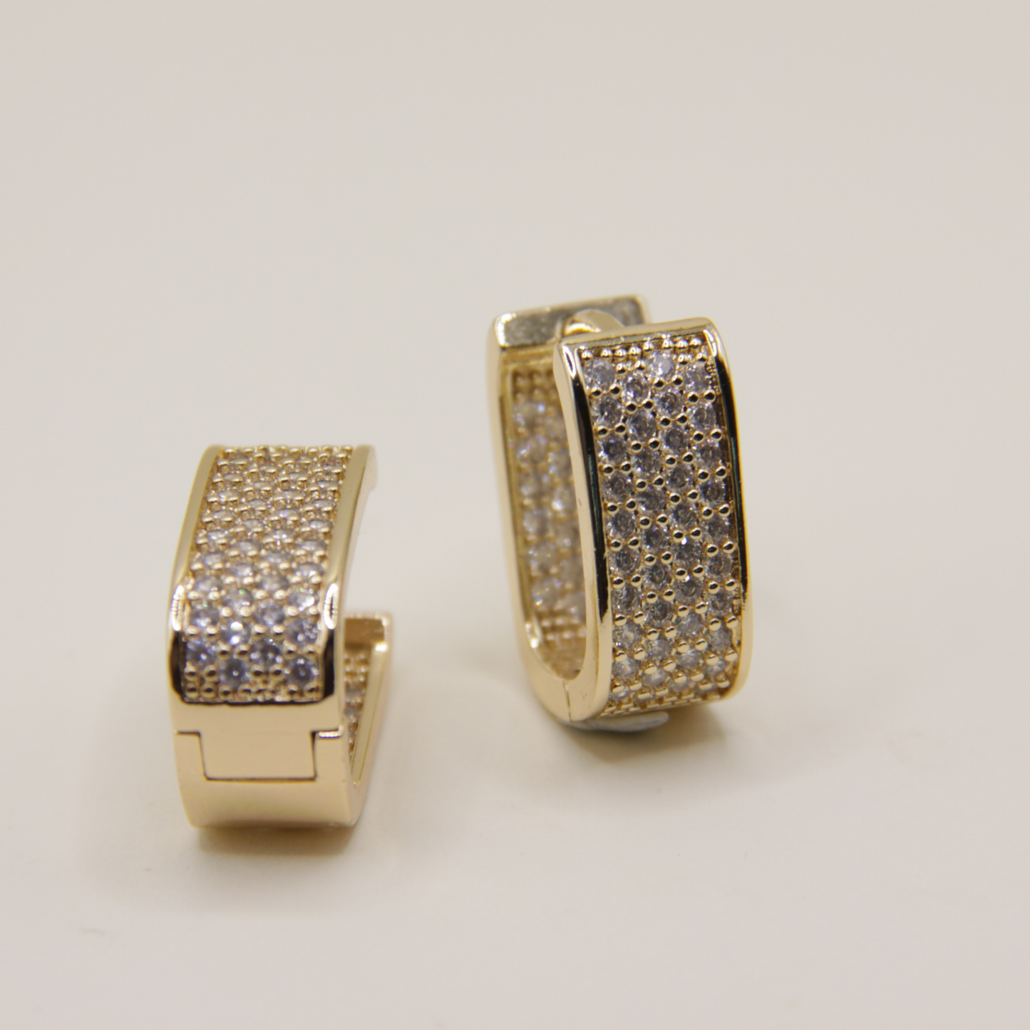 14k Gold plated BIG zirconia earrings