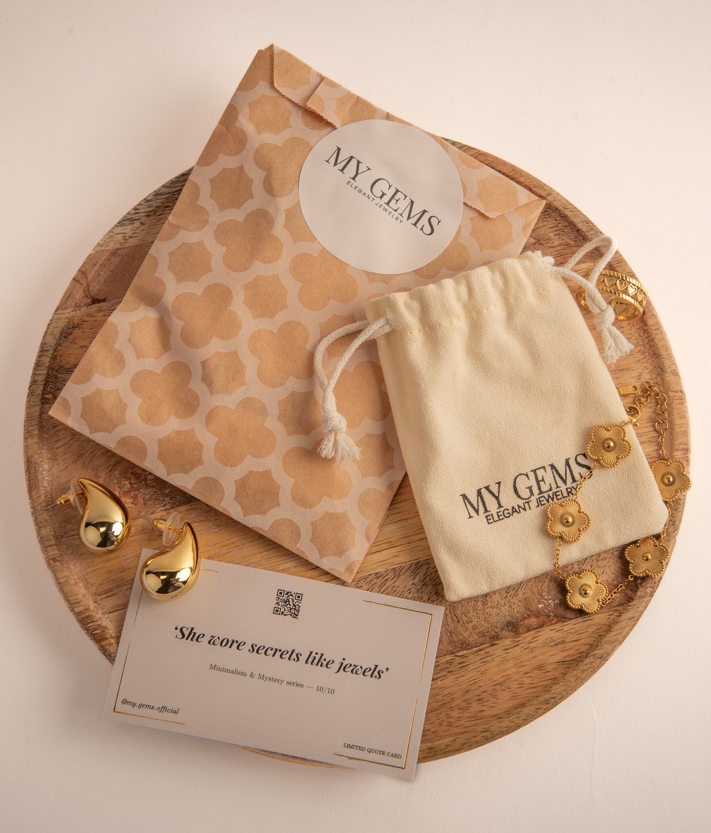 18k Gold plated triple square earrings