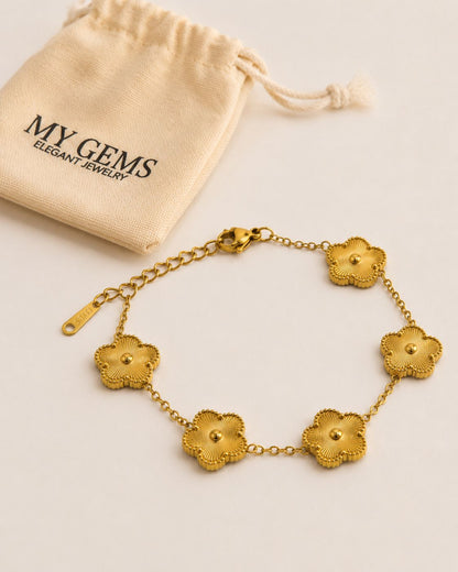 18k Gold plated flower bracelet