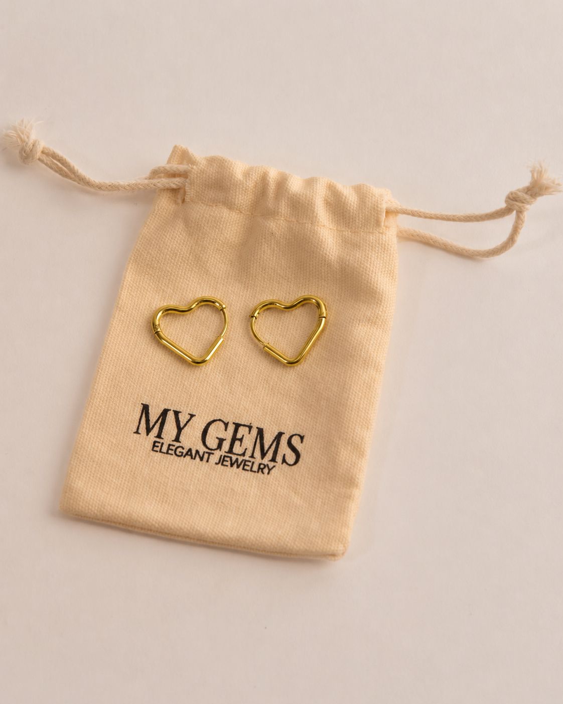 18k Gold plated full heart earrings