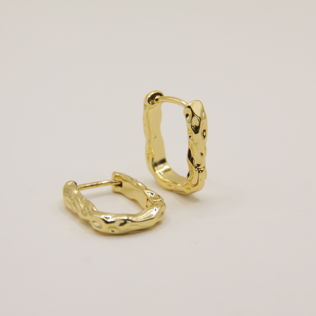 18k Gold plated twist oorbellen