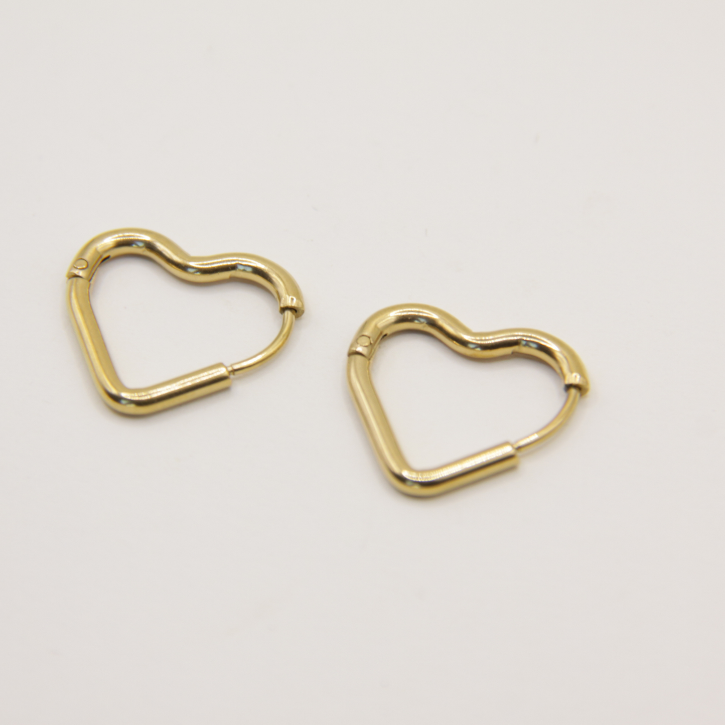 14k Gold plated big heart earrings