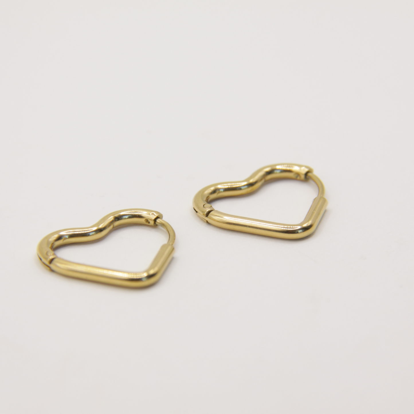 14k Gold plated big heart earrings