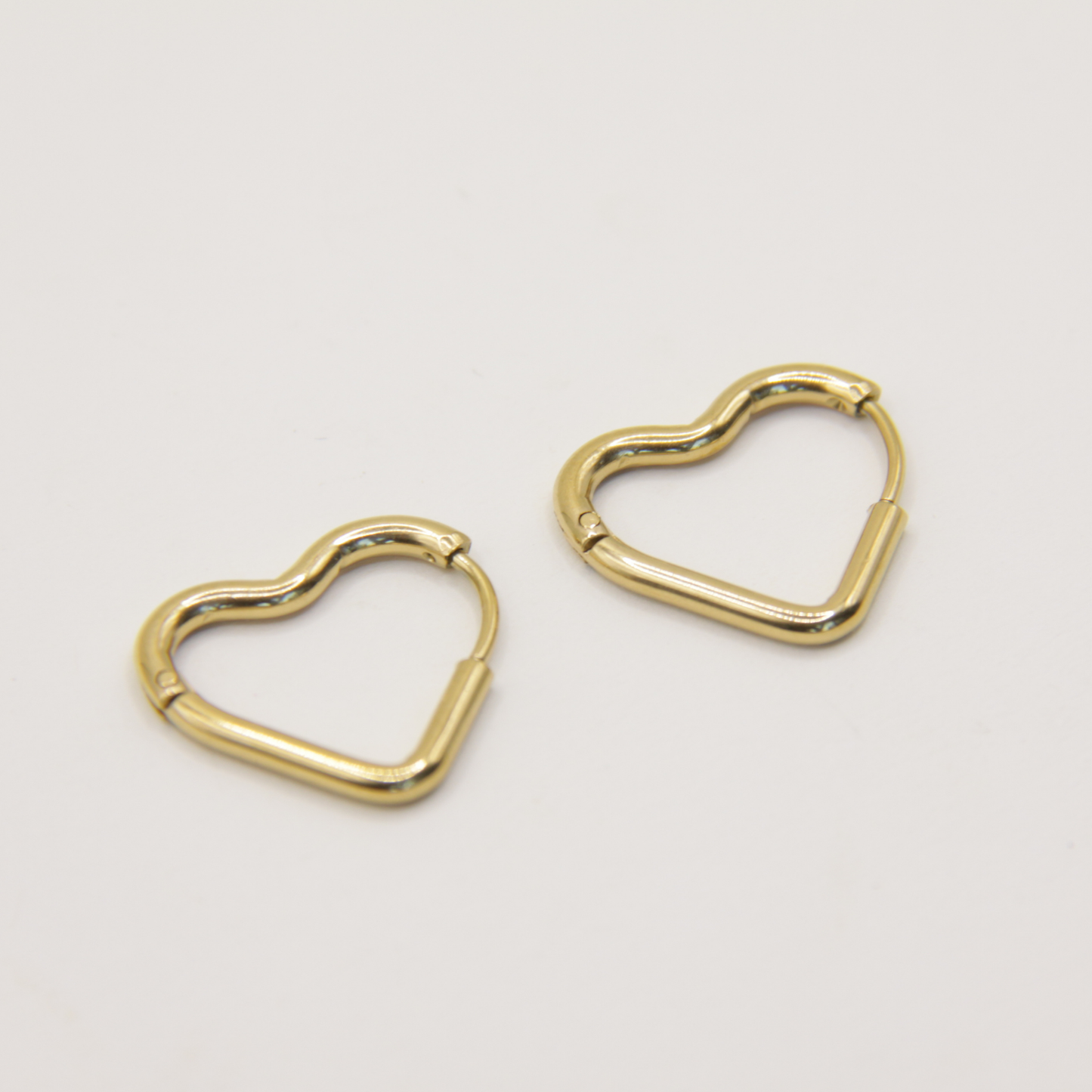 14k Gold plated big heart earrings