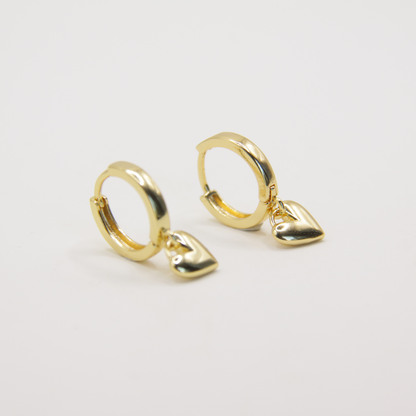 18k Gold plated heart earrings