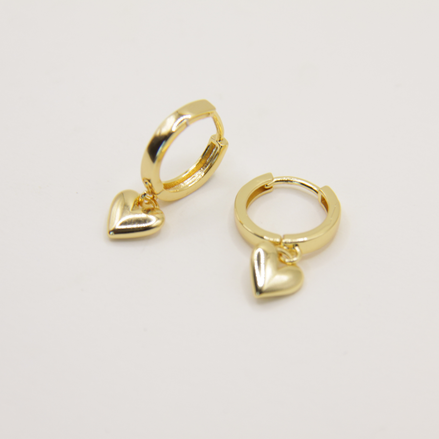 18k Gold plated heart earrings