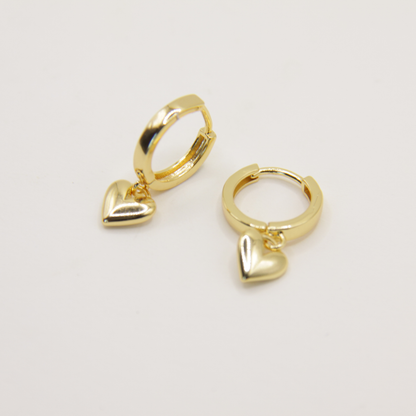18k Gold plated heart earrings