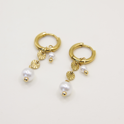 14k Gold plated pearl earrings