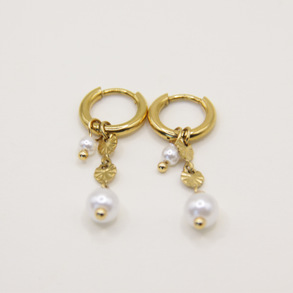 14k Gold plated pearl earrings