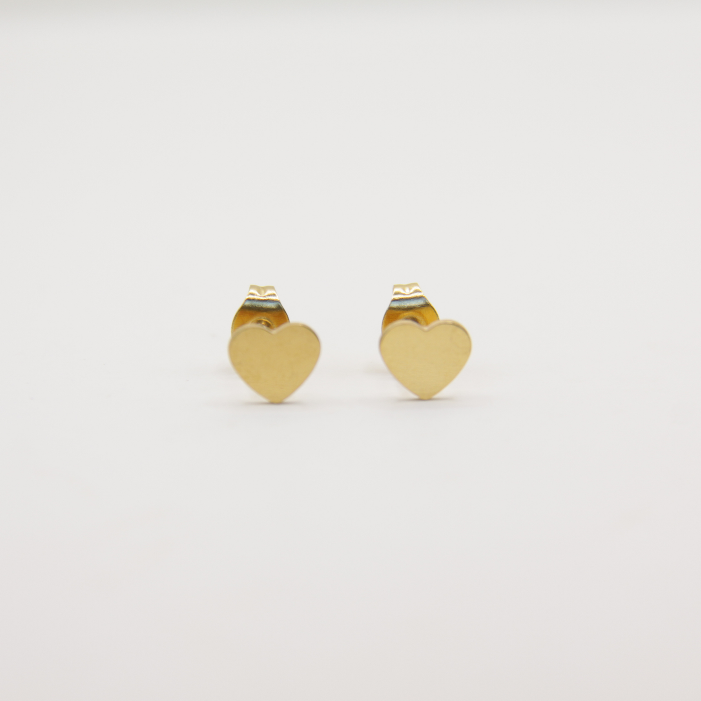 18k Gold plated heart stud earrings