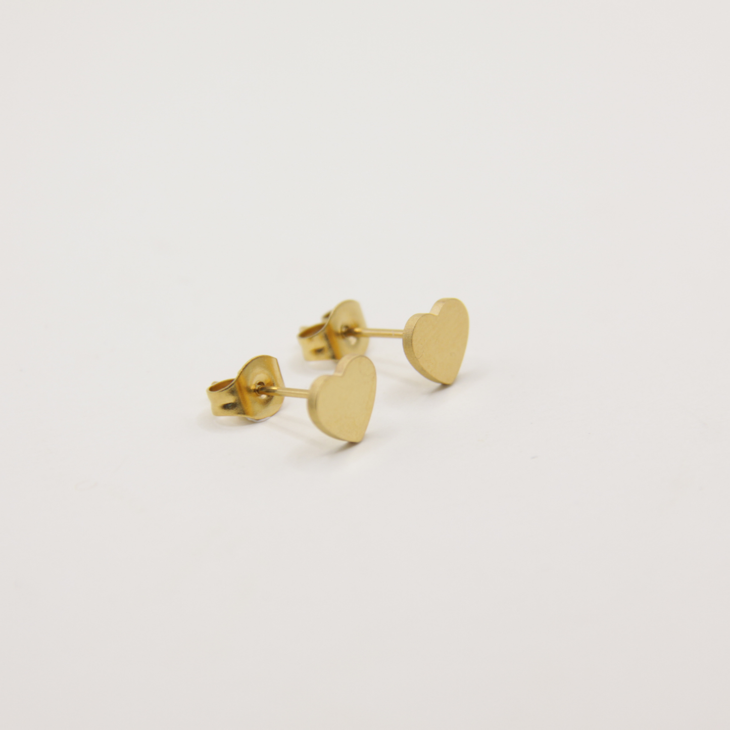 18k Gold plated heart stud earrings