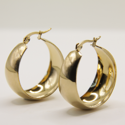 18k Gold plated chunky oval hoops