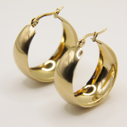 18k Gold plated chunky oval hoops
