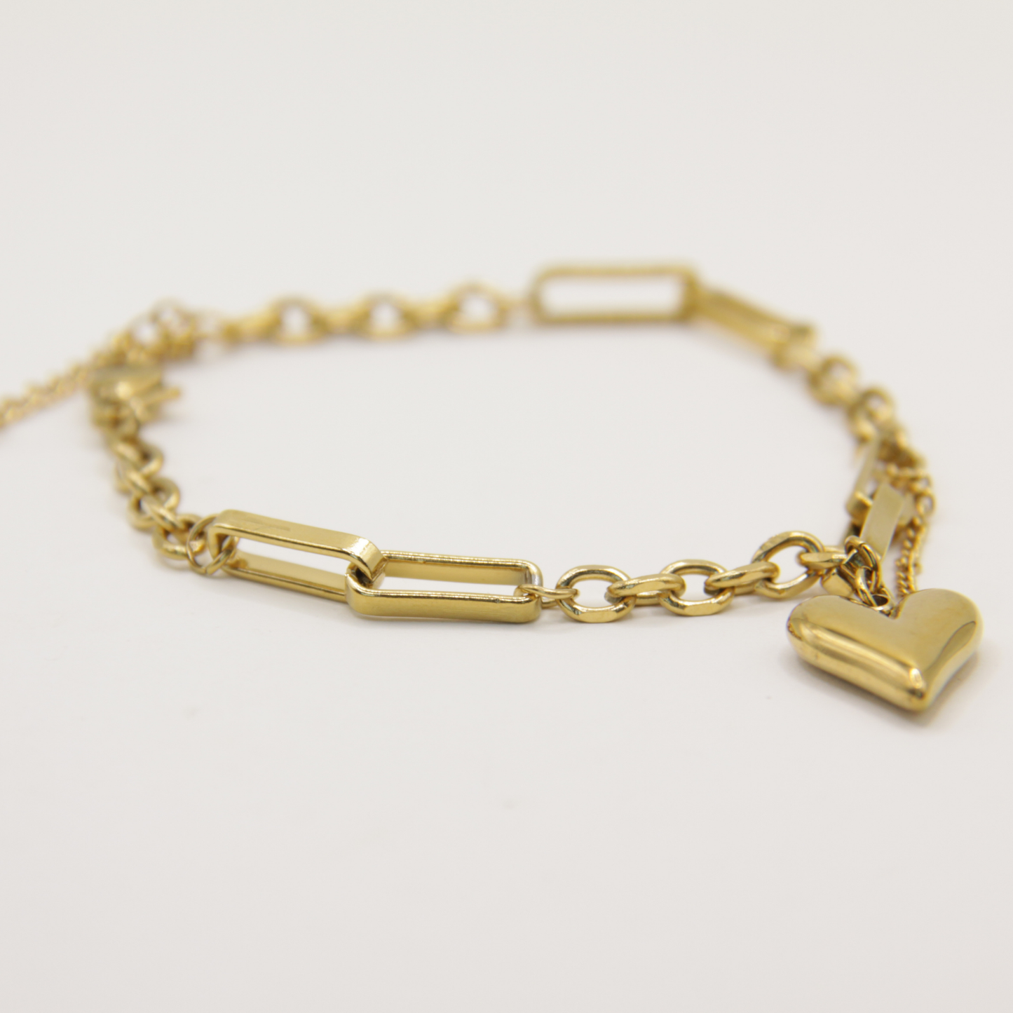 18k Gold plated heart bracelet