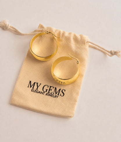 18k Gold plated chunky oval hoops