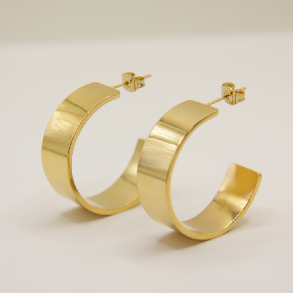 18k Gold plated chunky oorbellen