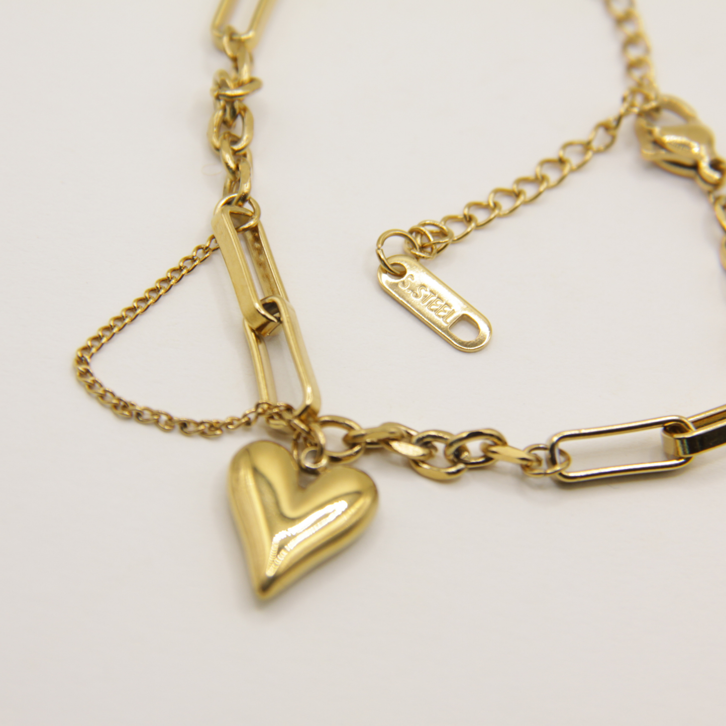 18k Gold plated heart bracelet