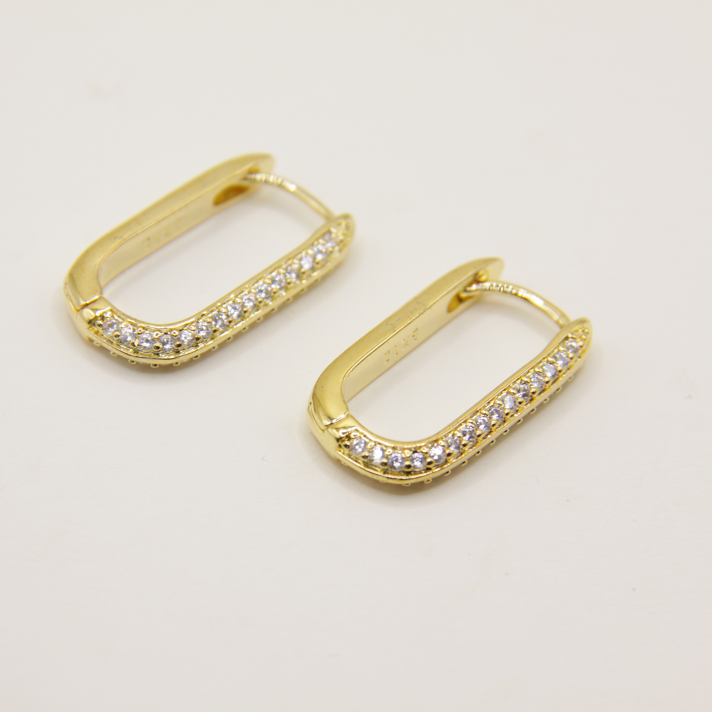 18k Gold plated zirkonia oorbellen