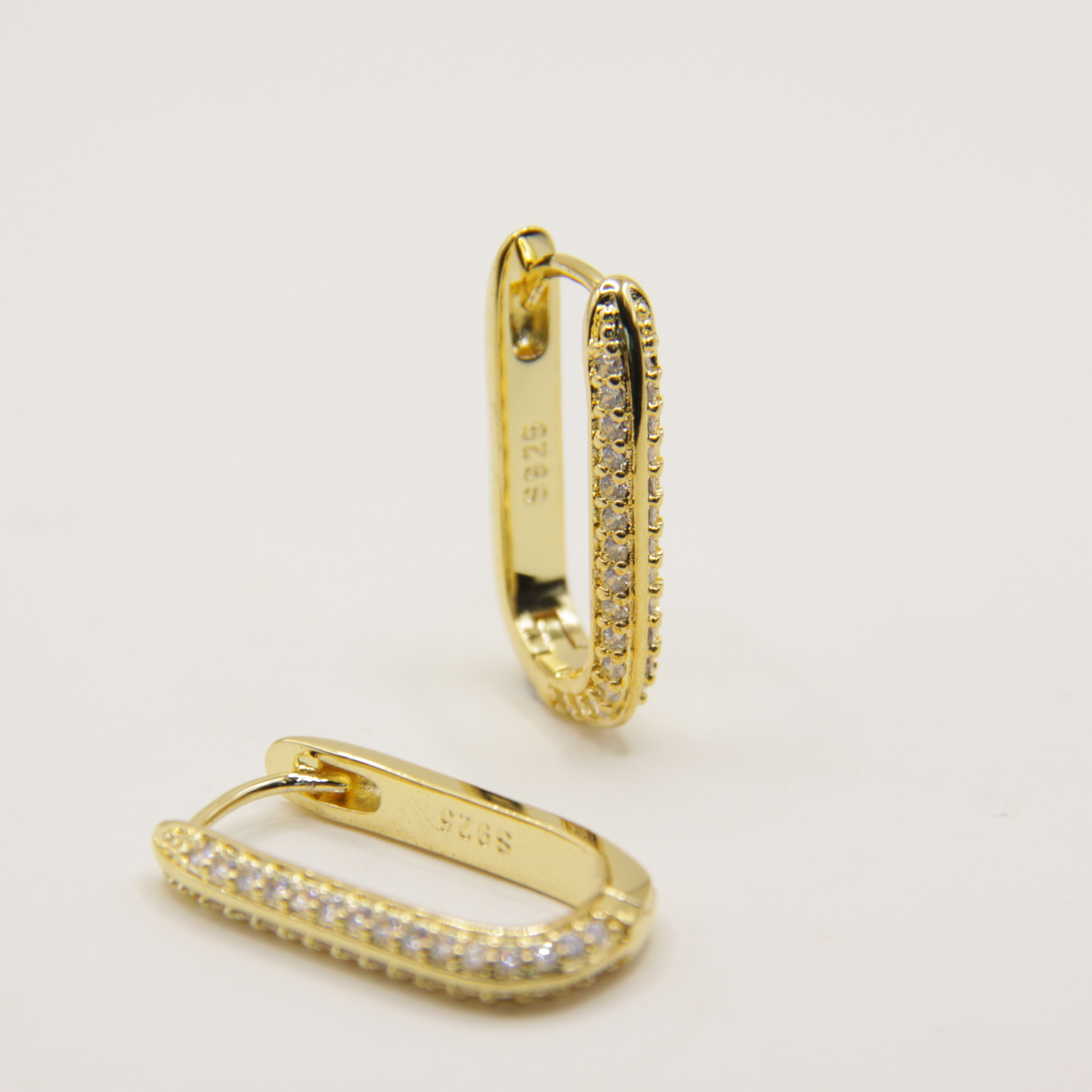 18k Gold plated zirkonia oorbellen