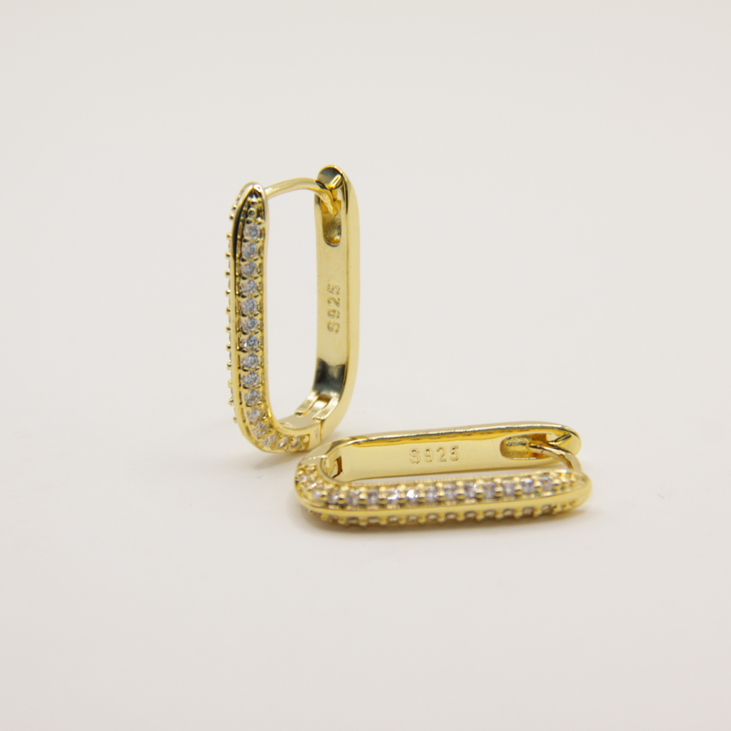18k Gold plated zirkonia oorbellen