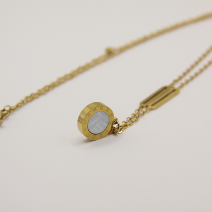 18k Gold plated black and white chain