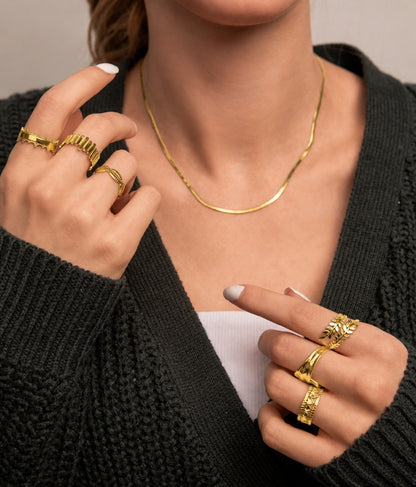 18k Gold plated flow ring