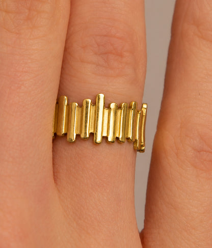 18k Gold plated city ring