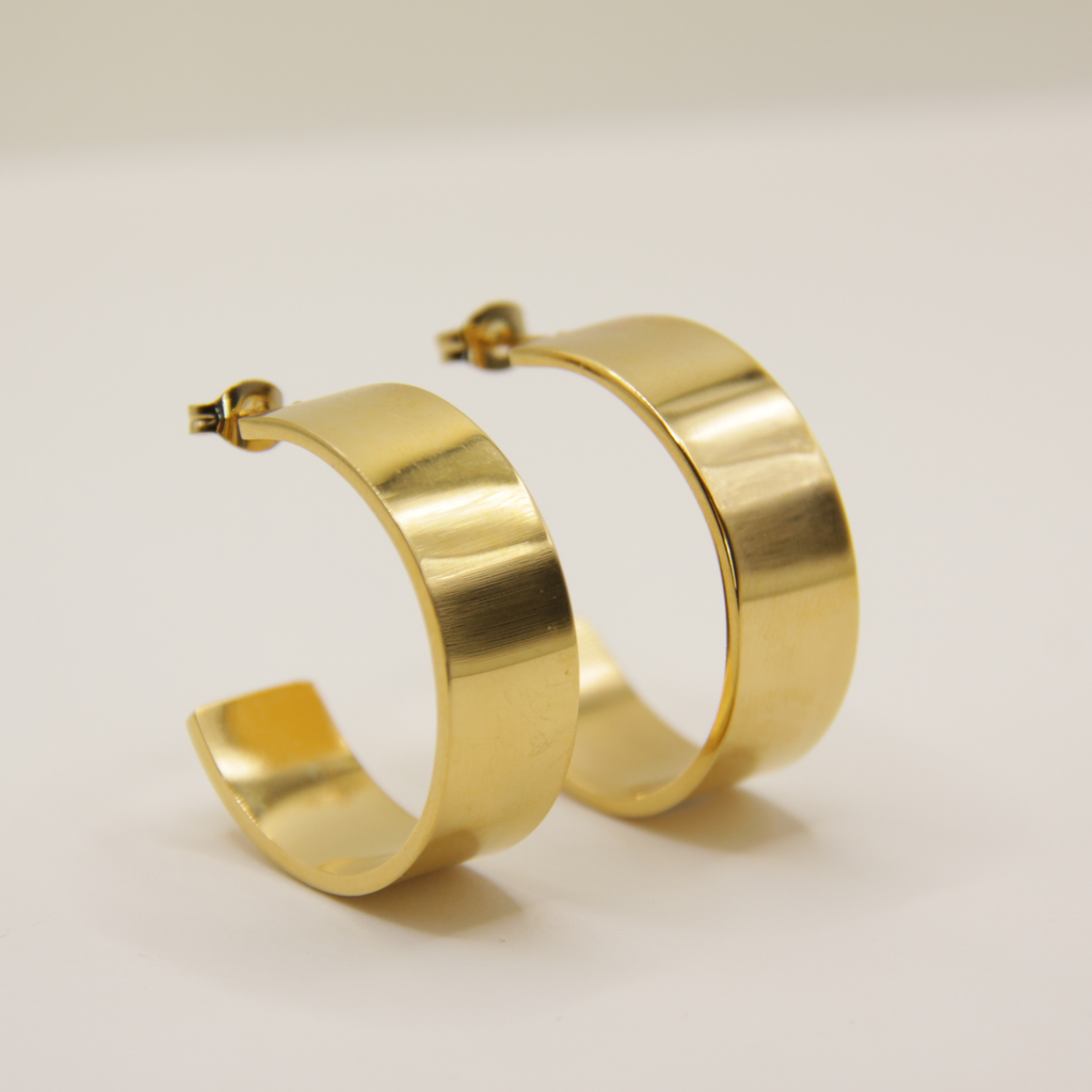 18k Gold plated chunky oorbellen