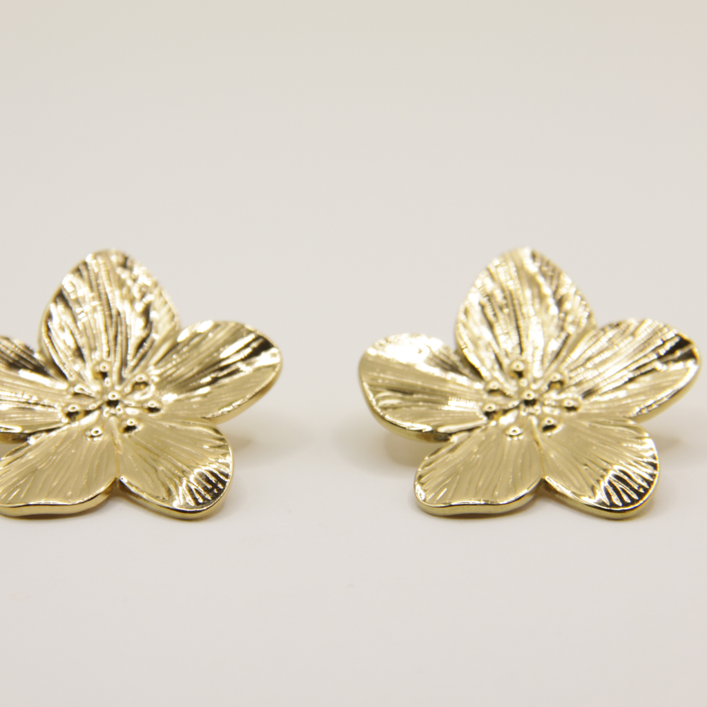 18k gold plated flower earrings
