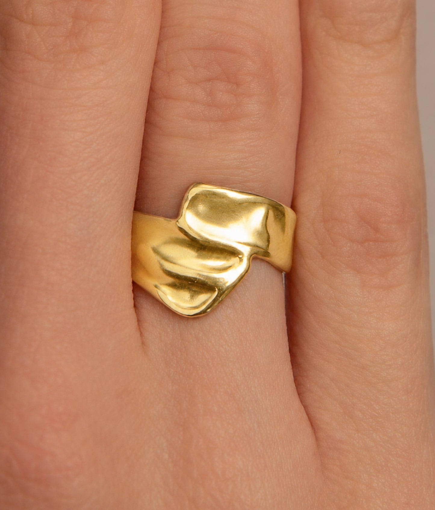 18k Gold plated flow ring