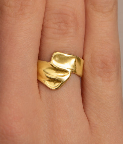 18k Gold plated flow ring