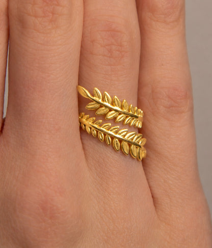 18k Gold plated olive ring