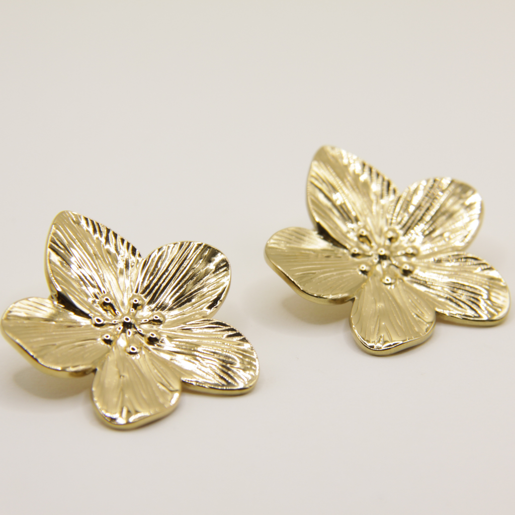 18k gold plated flower earrings