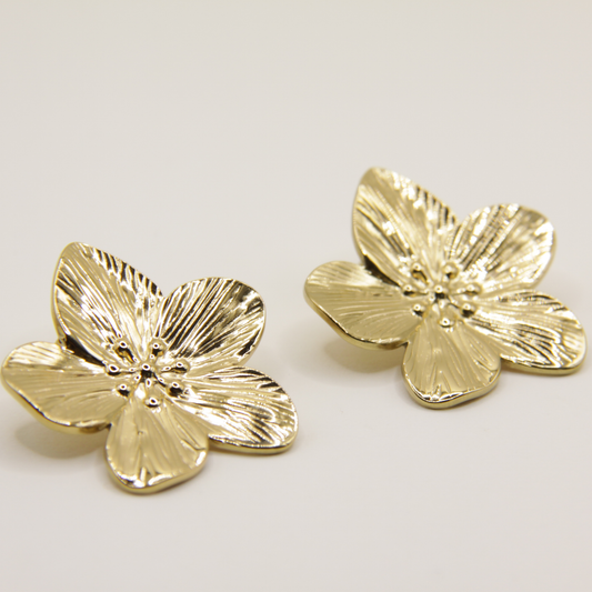 18k gold plated flower earrings