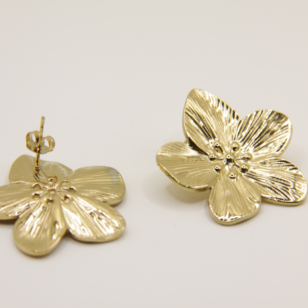 18k gold plated flower earrings