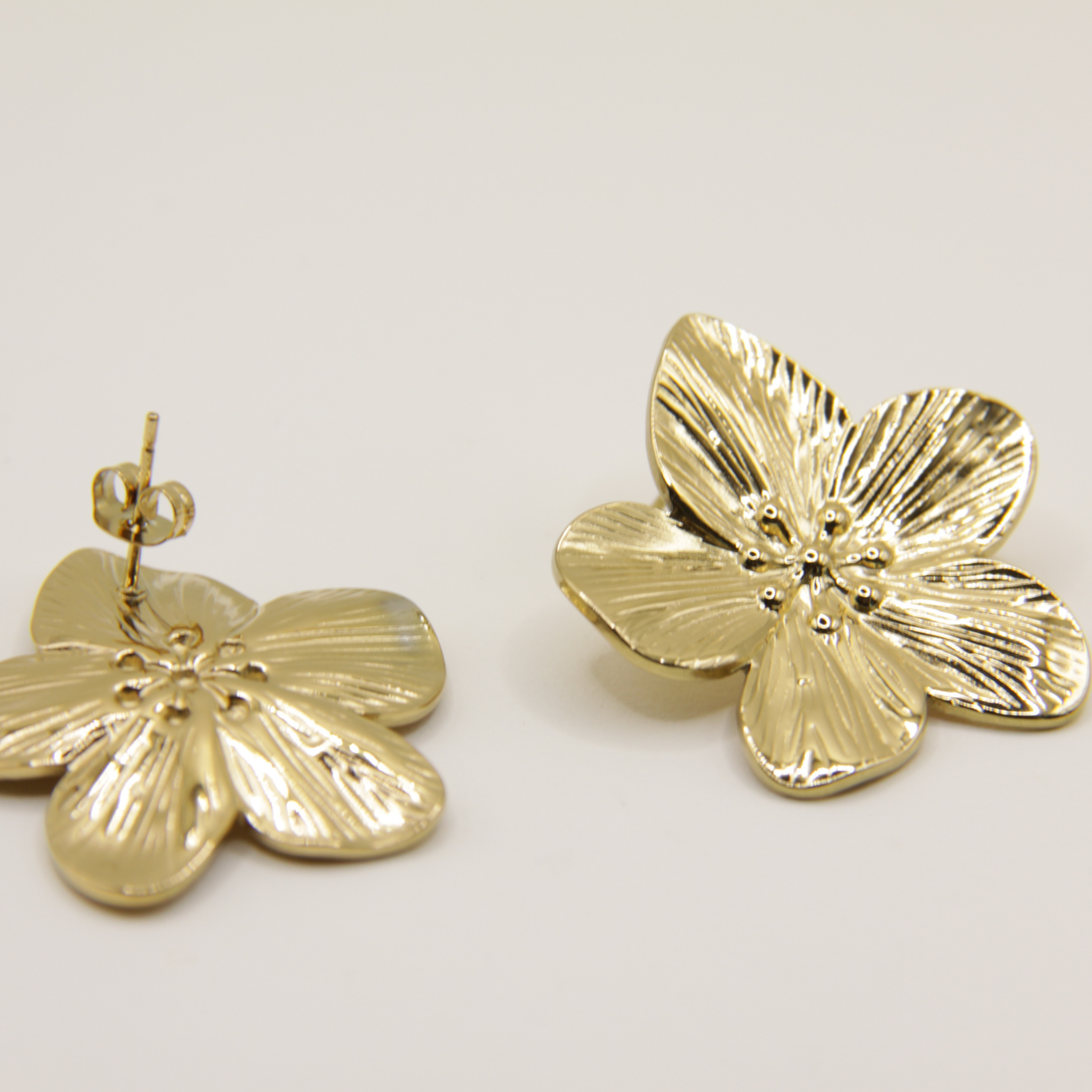 18k gold plated flower earrings