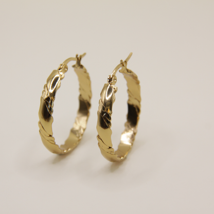 18k Gold plated slim flat hoops