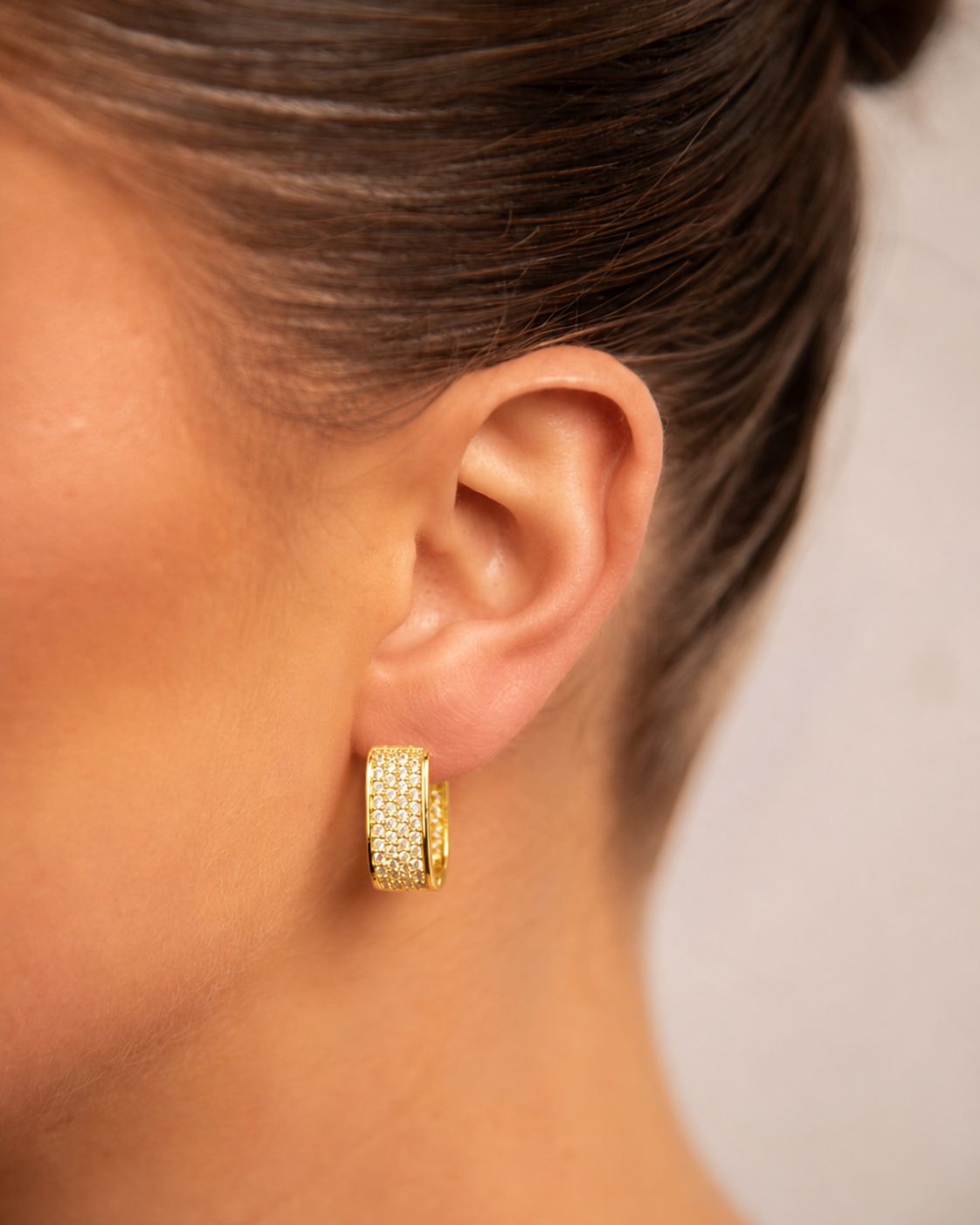 18k Gold plated big zirkonia earrings