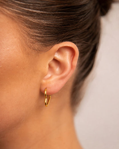 18k Gold plated full heart earrings
