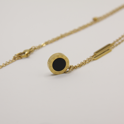 18k Gold plated black and white chain