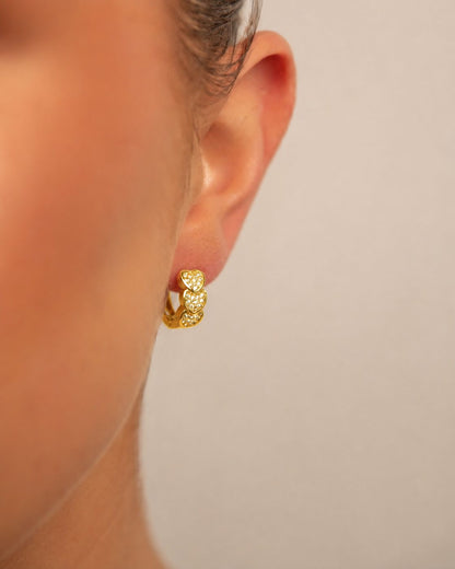 18k Gold plated triple heart earrings