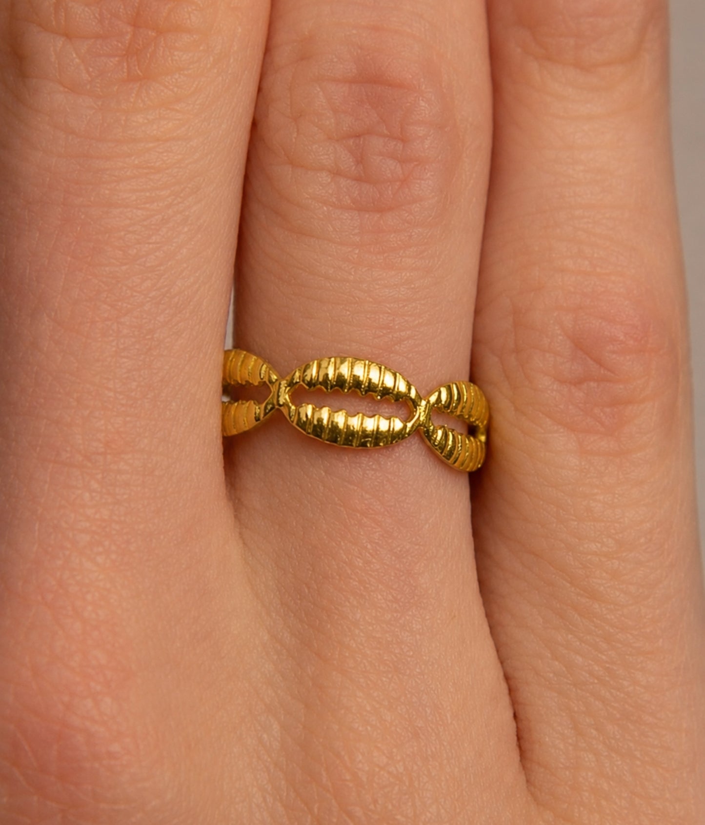 18k Gold plated seashell ring