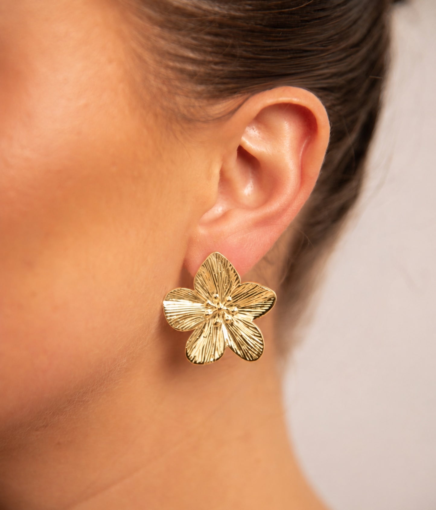 18k gold plated flower earrings