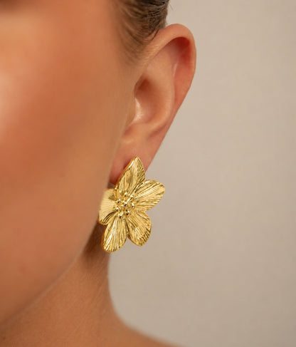 18k gold plated flower earrings
