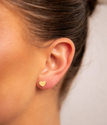 18k Gold plated heart stud earrings