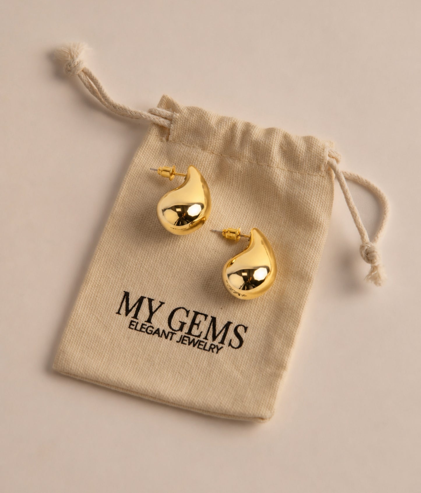 18k Gold plated tear earrings
