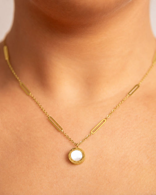 18k Gold plated black and white chain