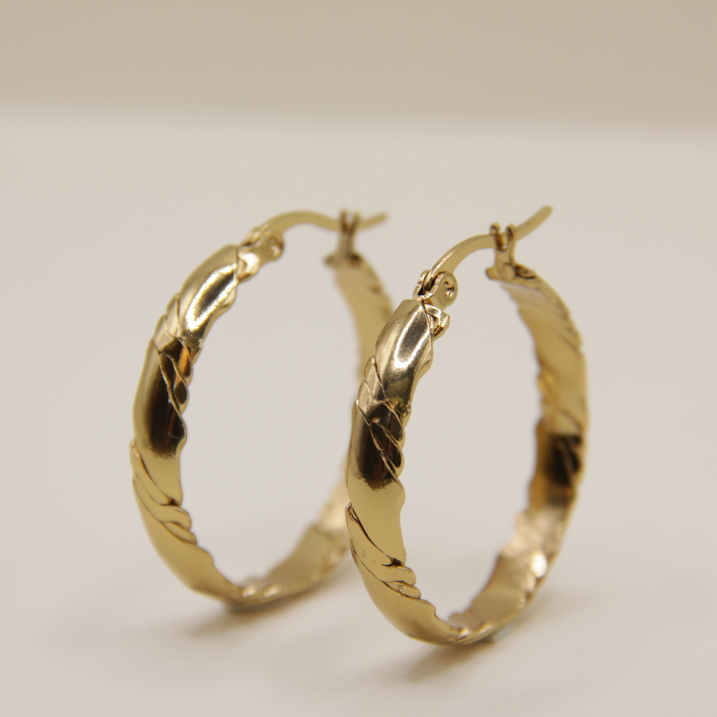 18k Gold plated slim flat hoops