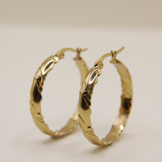 18k Gold plated slim flat hoops